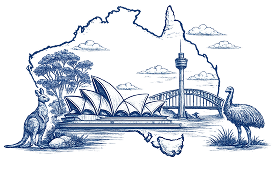 Ilustración del mapa de Australia